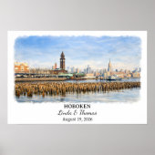 Custom Hoboken Wall Art, New Jersey Poster ポスター (正面)