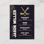 Custom Hockey Trading Card Black Gold Player Card  プレイスカード (裏面)
