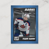 Custom Hockey Trading Card, Blue Graphite Player コーリングカード (正面)