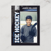 Custom Hockey Trading Card, Blue Power Player コーリングカード (正面)