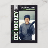 Custom Hockey Trading Card, Green Power Player コーリングカード (正面)