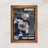 Custom Hockey Trading Card, Orange Graphite Player コーリングカード (正面)
