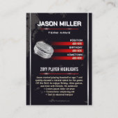 Custom Hockey Trading Card, USA Power Player コーリングカード (裏面)