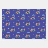 Custom Hockey Wrapping Paper Flat Sheet Set of 3 ラッピングペーパーシート (正面)