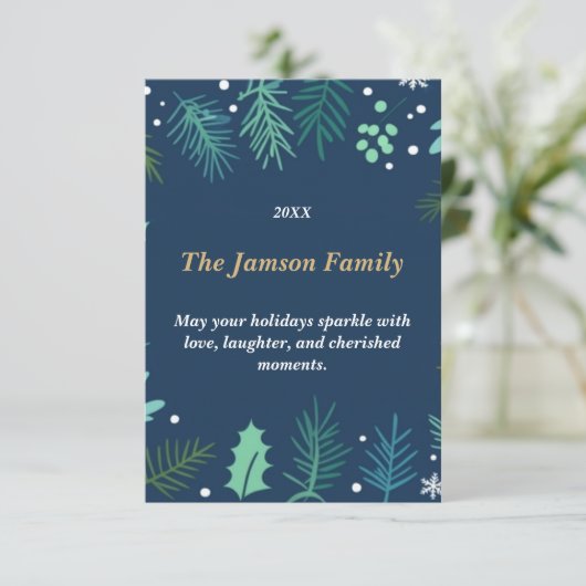 Custom Holiday Card | Elegant Christmas Greeting  出欠カード (スタンド正面)