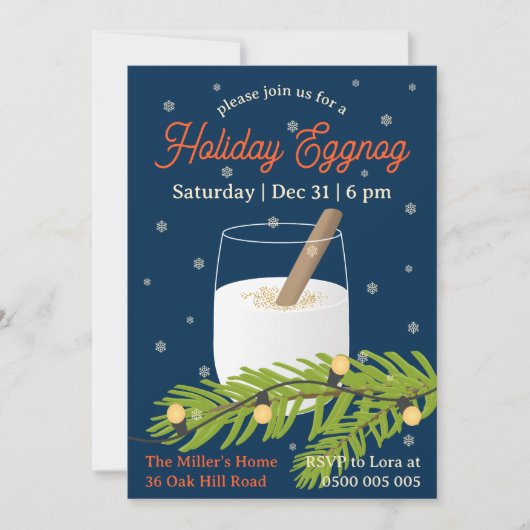 Custom Holiday Eggnog Party Invitation  招待状 (正面)