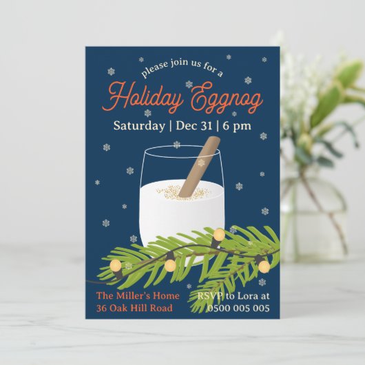 Custom Holiday Eggnog Party Invitation  招待状 (スタンド正面)