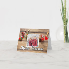 Custom Holiday Photo Template Merry Christmas シーズンカード