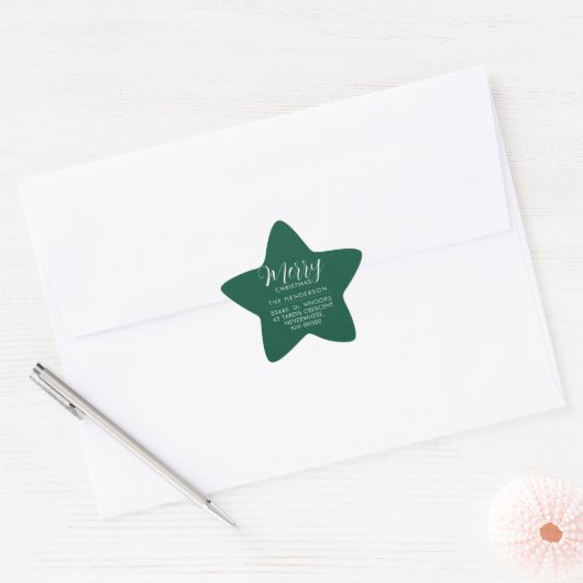 Custom Holiday Return Address Label  星シール (封筒)