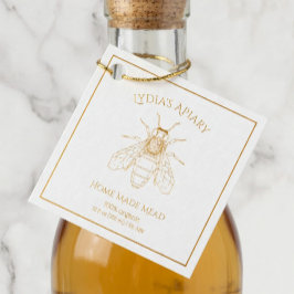 Custom Home Brewed Honey Wine Foil Square Tag フェイバータグ