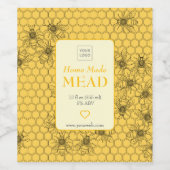 Custom Home Brewed Honey Wine Label ワインラベル (シングルラベル)