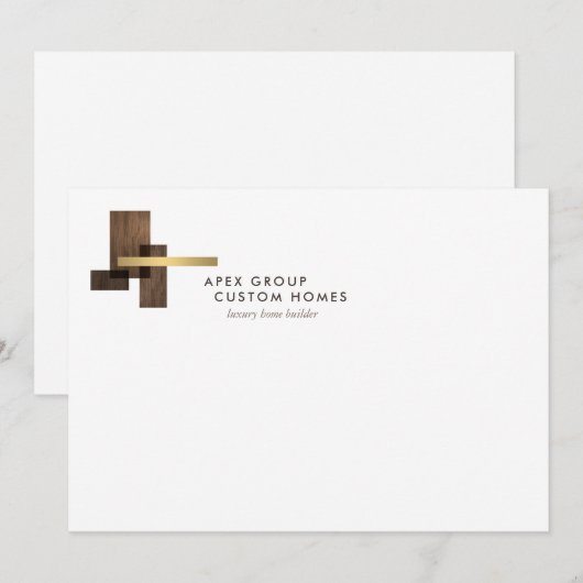 Custom Home Builder Logo Flat Notecard ノートカード (正面/裏面)