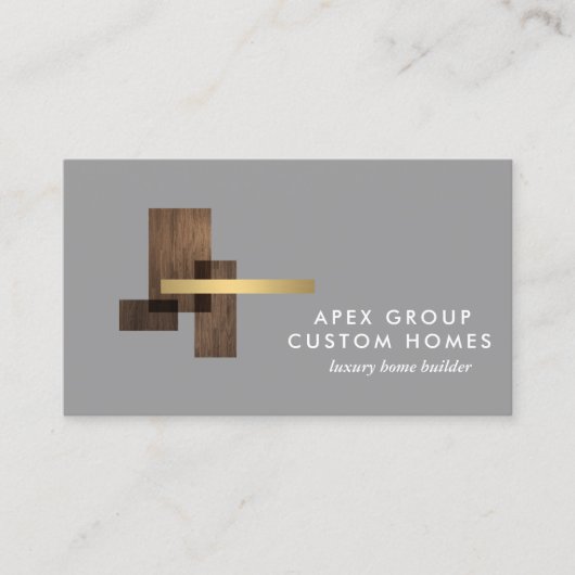 Custom Home Builder Logo Gray 名刺 (正面)