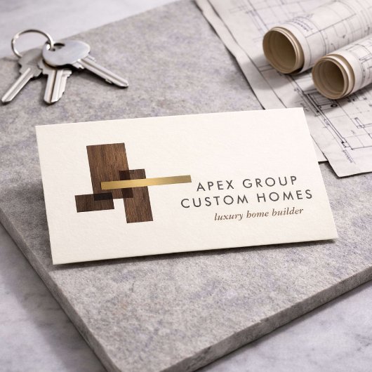 Custom Home Builder Logo Ivory 名刺