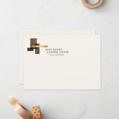 Custom Home Builder Logo Ivory Flat Notecard ノートカード (正面/裏面インサイチュ)