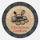 Custom Homemade Christmas Cookies Label Sheet ラウンドシール (正面)