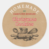 Custom Homemade Christmas Cookies Label Sheet ラウンドシール (正面)