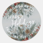 Custom Homemade Christmas Cookies Label Sheet ラウンドシール (正面)
