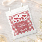 Custom Homemade Jam and Gingham フェイバーバッグ (クリップ留めされた状態)