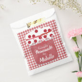 Custom Homemade Jam and Gingham フェイバーバッグ (封をした状態)