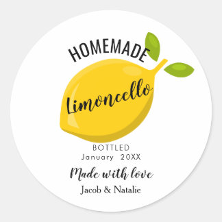custom homemade limoncello wedding favor ラウンドシール