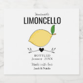 custom homemade limoncello wedding favor リキュールボトルラベル (シングルラベル)