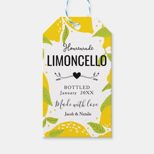 custom homemade limoncello wedding favor liquor ギフトタグ (正面)