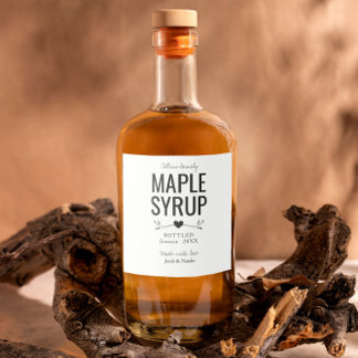custom homemade maple syrup wedding favor リキュールボトルラベル