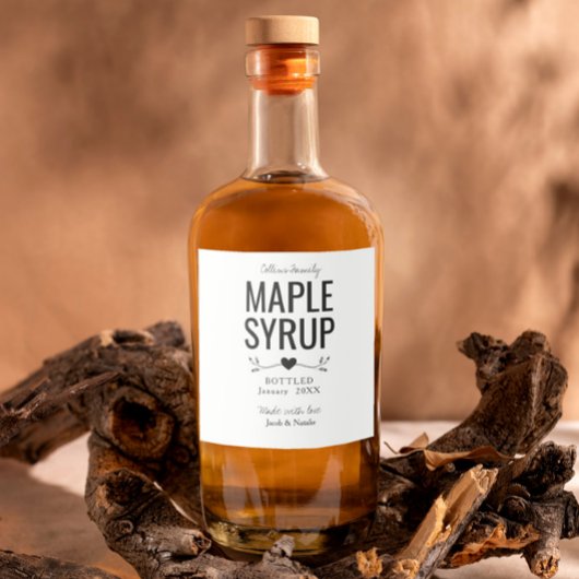 custom homemade maple syrup wedding favor リキュールボトルラベル