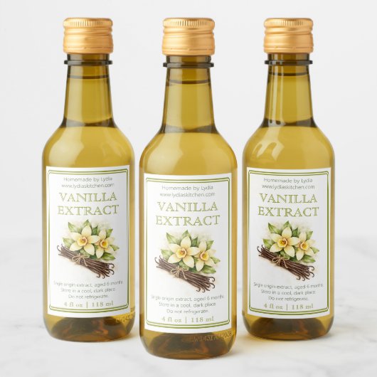 Custom Homemade Vanilla Extract Label ワインラベル (ボトル)