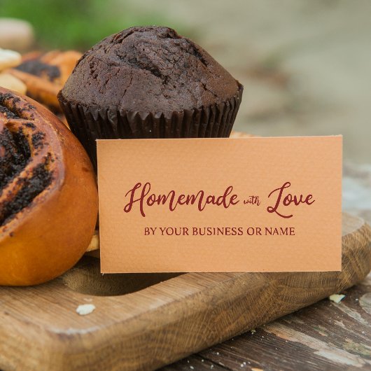 Custom Homemade wih Love Typography Quote ラバースタンプ