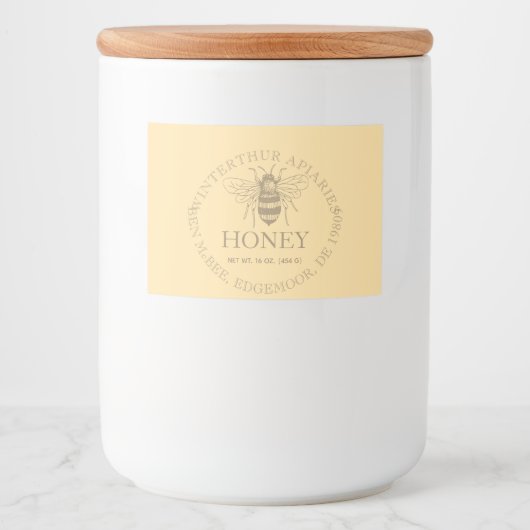 Custom Honey Business Promotional フードラベル (正面)