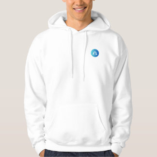 "Custom Hoodie - Minimalist Omega Design in Blue" パーカ