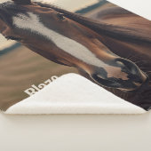 Custom Horse Lover Sherpa Blanket Equestrian Gift シェルパブランケット (3/4)