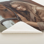 Custom Horse Lover Sherpa Blanket Equestrian Gift シェルパブランケット (3/4)
