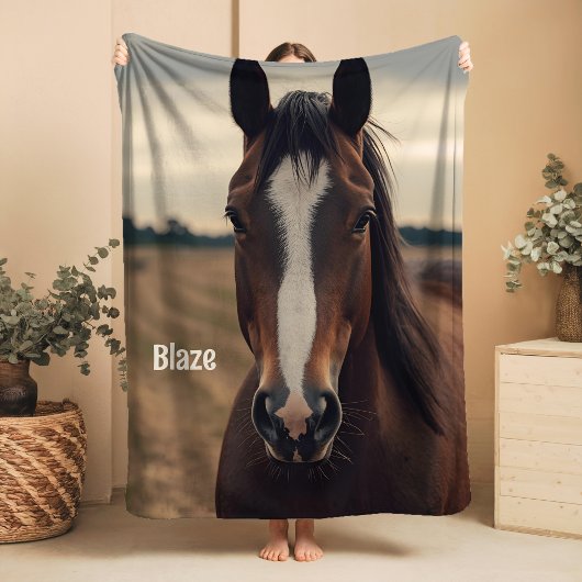 Custom Horse Lover Sherpa Blanket Equestrian Gift シェルパブランケット