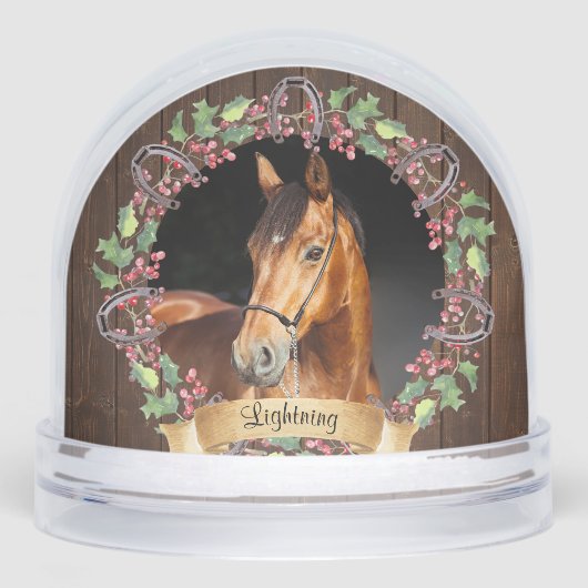 Custom Horse Photo Rustic Christmas (正面)