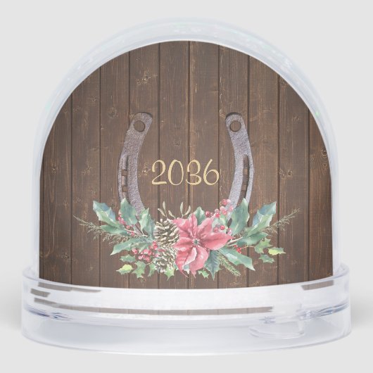 Custom Horse Photo Rustic Christmas (裏面)