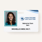 Custom Hospital Employee Photo ID Badge バッジ (正面)