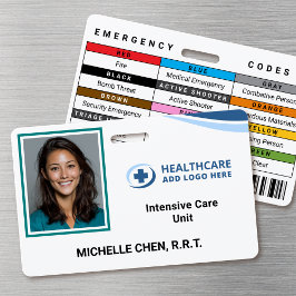 Custom Hospital Employee Photo ID Badge バッジ