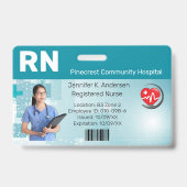 Custom Hospital Medical Employee Photo ID バッジ (正面)