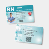 Custom Hospital Medical Employee Photo ID バッジ (正面＆裏面)