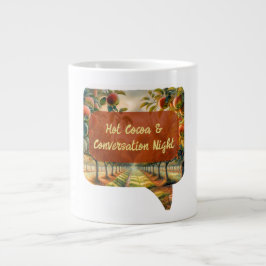Custom Hot Cocoa & Conversation Night Mug  ジャンボコーヒーマグカップ