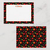 Custom Hot Peppers Illustration Note Card ノートカード (正面/裏面)