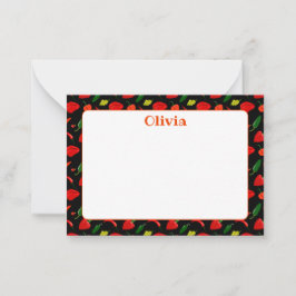 Custom Hot Peppers Illustration Note Card ノートカード