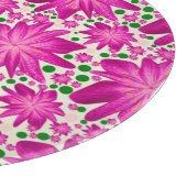 Custom Hot Pink Floral Seamless Pattern  カッティングボード (角)