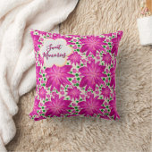 Custom Hot Pink Floral Seamless Pattern  クッション (ブランケット)