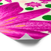 Custom Hot Pink Floral Seamless Pattern  ポスター (角)