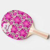 Custom Hot Pink Floral Seamless Pattern  卓球ラケット (横)