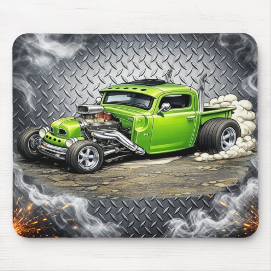 Custom Hot Rod Mouse Pad – Classic Car Enthusiast マウスパッド (正面)